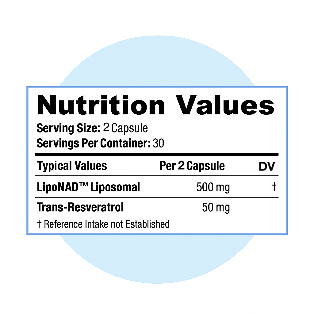 Nurecover® Pure NAD+ avec Resveratrol 500g Capsules