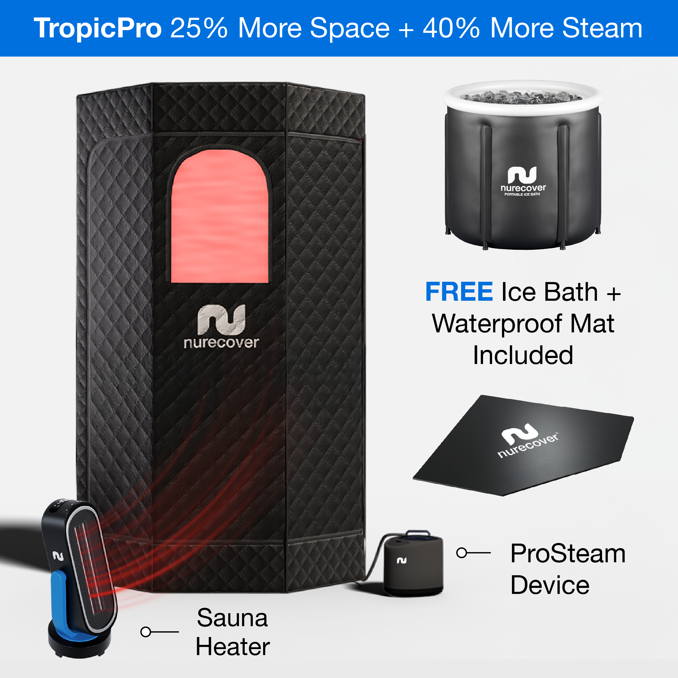 nurecover Tropic® Sauna domestique + bain de glace